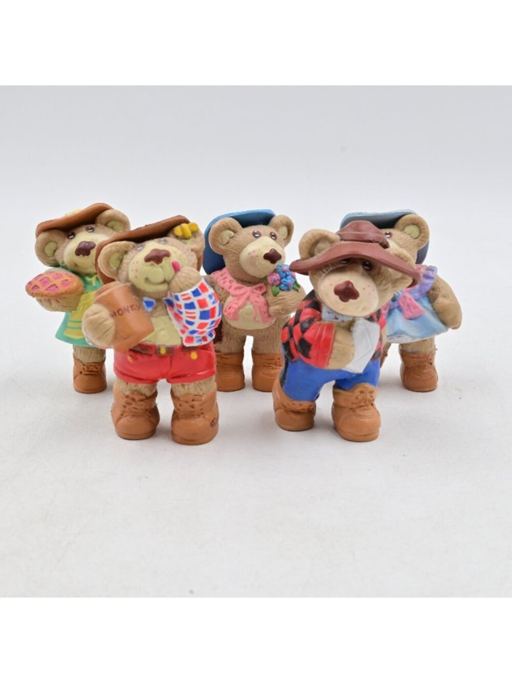Furskins Bears PVC Mini Figures Lot of 5 Xavier Roberts Toys Vintage 1986